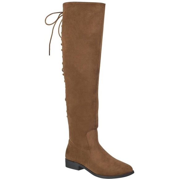 French Connection Jasper Lace-up Over The Knee Boots Brown Women's Size 6.5 - Picture 1 of 10